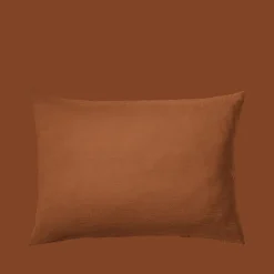 200 LINTEX Taies D'oreiller-Taie d'oreiller en lin lavé - Brique de Sienne