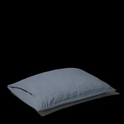 200 LINTEX Taies D'oreiller-Taie d'oreiller en lin lavé - Bleu de Nîmes