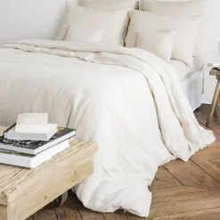 200 LINTEX Taies D'oreiller-Taie d'oreiller en lin lavé - Ficelle