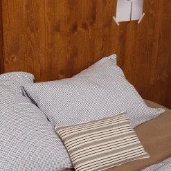 200 LINTEX L'esprit Merci|Édition Limitée-Taie d'oreiller en lin lavé - Carreaux Bleu Shibori