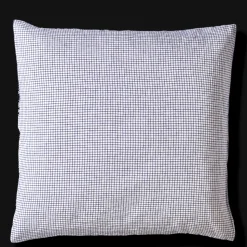 200 LINTEX L'esprit Merci|Édition Limitée-Taie d'oreiller en lin lavé - Carreaux Bleu Shibori