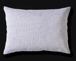 200 LINTEX L'esprit Merci|Édition Limitée-Taie d'oreiller en lin lavé - Carreaux Bleu Shibori
