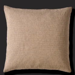 200 LINTEX L'esprit Merci|Édition Limitée-Taie d'oreiller en lin lavé - Carreaux Brun Cha Iro