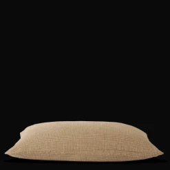 200 LINTEX L'esprit Merci|Édition Limitée-Taie d'oreiller en lin lavé - Carreaux Brun Cha Iro