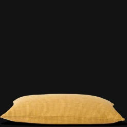 200 LINTEX L'esprit Merci|Édition Limitée-Taie d'oreiller en lin lavé - Carreaux Jaune Asahi