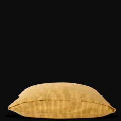 200 LINTEX L'esprit Merci|Édition Limitée-Taie d'oreiller en lin lavé - Carreaux Jaune Asahi