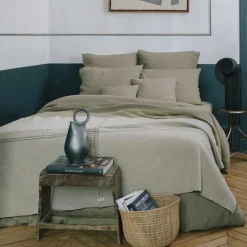 200 LINTEX Maison De Campagne|Taies D'oreiller-Taie d'oreiller en lin lavé - Vert d'Uzès