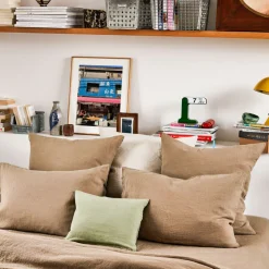 200 LINTEX Maison De Campagne|Taies D'oreiller-Taie d'oreiller en lin lavé - Brun Cha Iro