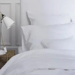 200 LINTEX Maison De Campagne|Taies D'oreiller-Taie d'oreiller en lin lavé - Blanc Optique