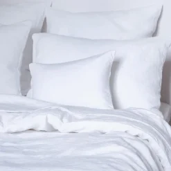 200 LINTEX Maison De Campagne|Taies D'oreiller-Taie d'oreiller en lin lavé - Blanc Optique