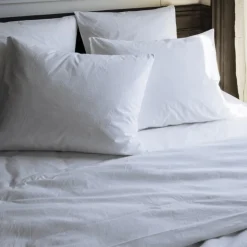 1700 COTEX Taies D'oreiller-Taie d'oreiller en percale de coton - Blanc Craie