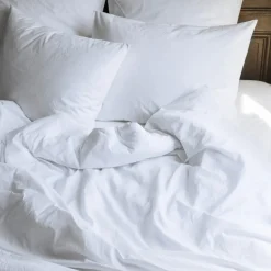 1700 COTEX Taies D'oreiller-Taie d'oreiller en percale de coton - Blanc Craie