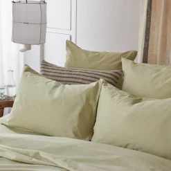 1700 COTEX Taies D'oreiller-Taie d'oreiller en percale de coton - Vert Sauge