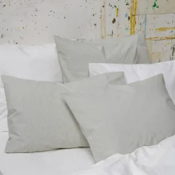 1700 COTEX Maison De Campagne|Taies D'oreiller-Taie d'oreiller en percale de coton - Rayures Vert Camouflage