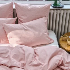 1700 COTEX Maison De Campagne|Taies D'oreiller-Taie d'oreiller en percale de coton - Rayures Rouge Ocre