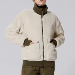 Femme Taion Manteaux-- Veste Military Reversible Down - Vert/Blanc
