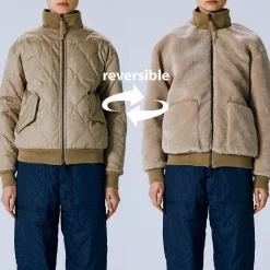 Femme Taion Manteaux-- Veste Military Reversible Down - Beige