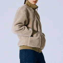 Femme Taion Manteaux-- Veste Military Reversible Down - Beige