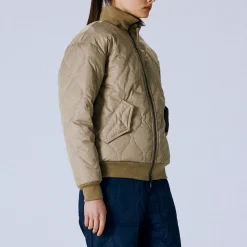 Femme Taion Manteaux-- Veste Military Reversible Down - Beige