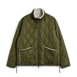 Homme TAION Vestes-- Veste Military Reversible Down - Olive/Cream