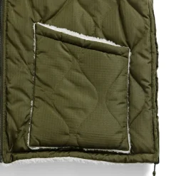 Homme TAION Vestes-- Veste Military Reversible Down - Olive/Cream