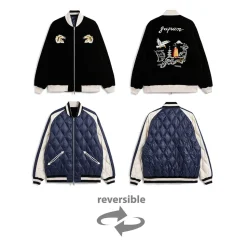 Homme TAION Vestes-- Veste Reversible Skajan - Bleu/Noir