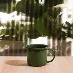 2161 ELIFLE ENAMELWARE Maison De Campagne|Tasses-Tasse anse creuse - Vert