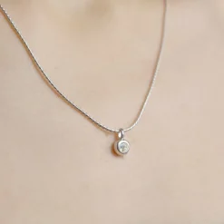 Femme TEN Colliers-- Pendentif Dipper Charm - Argent Pierre de lune