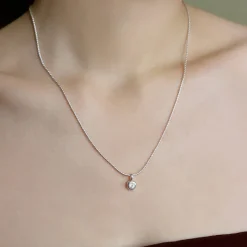 Femme TEN Colliers-- Pendentif Dipper Charm - Argent Pierre de lune