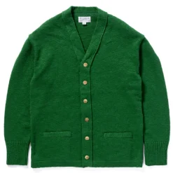 Homme THE REAL MCCOYS L'esprit Merci|Mailles-- Cardigan Summer - Vert