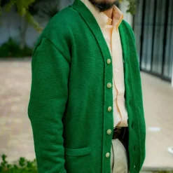 Homme THE REAL MCCOYS L'esprit Merci|Mailles-- Cardigan Summer - Vert
