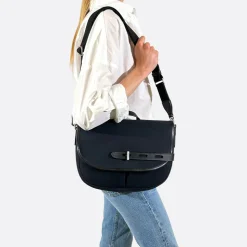 Femme THYRS Sacs À Main-- Besace Double Twill - Marine