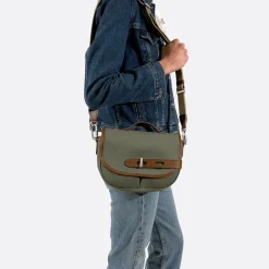 Femme THYRS Sacs À Main-- Besace Double Twill - Kaki