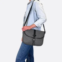 Femme THYRS Sacs À Main-- Besace Drap de Laine - Anthracite