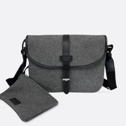 Femme THYRS Sacs À Main-- Besace Drap de Laine - Anthracite