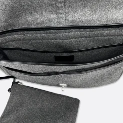 Femme THYRS Sacs À Main-- Besace Drap de Laine - Anthracite