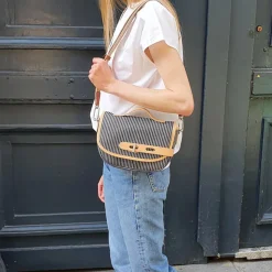 Femme THYRS Sacs À Main-- Besace Ecodenim - Marine