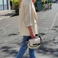 Femme THYRS Sacs À Main-- Besace Natte - Ecru