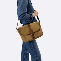 Femme THYRS L'esprit Merci|Sacs À Main-- Besace Velours - Caramel