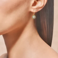 Femme TITYARAVY Boucles D'oreilles-- Boucles d'oreilles émail Saï - Vert