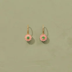 Femme TITYARAVY Boucles D'oreilles-- Boucles d'oreilles émail Saï - Rose