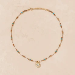 Femme TITYARAVY Colliers-- Collier Gini P Apatites - Marron