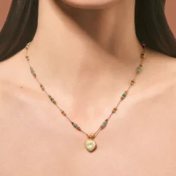 Femme TITYARAVY Colliers-- Collier Gini P Apatites - Marron