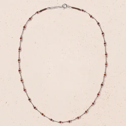 Femme #N/A Colliers-Tityaravy - Collier Lotus - Marron Machachite