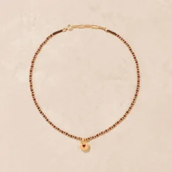 Femme TITYARAVY Colliers-- Collier Prema K grenat - Marron