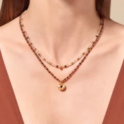 Femme TITYARAVY Colliers-- Collier Prema K grenat - Marron