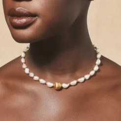 Femme TITYARAVY Colliers-- Collier Samhita Perle - Blanc