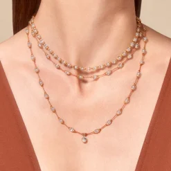 Femme TITYARAVY Colliers-- Talisman Peony Aigue marine - Bleu