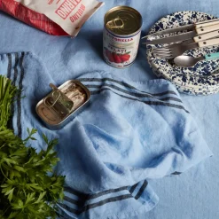 200 LINTEX Torchons-Torchon en lin lavé - Bleu Tyrrhénien