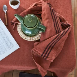 200 LINTEX Torchons-Torchon en lin lavé - Rouge Urushi